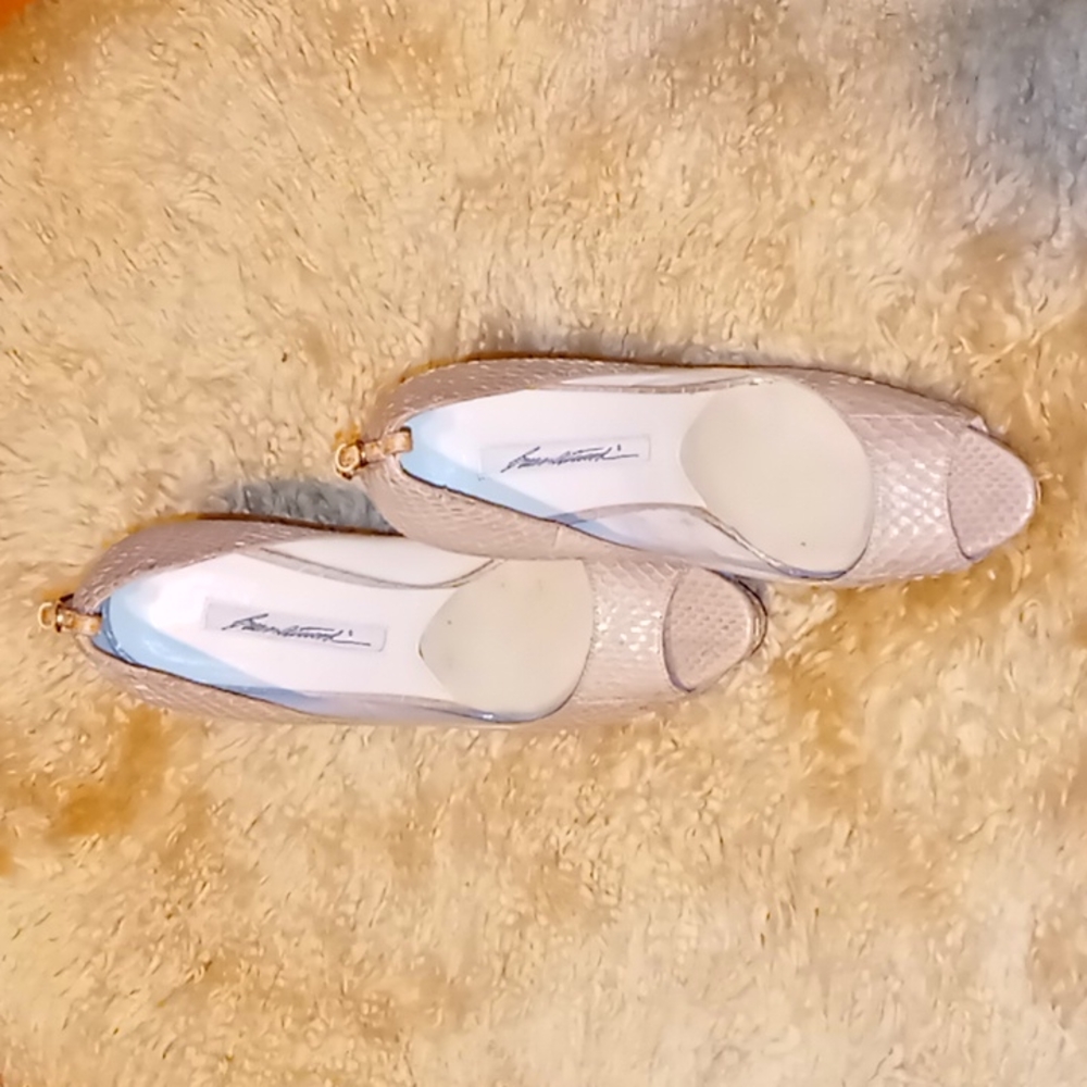 Brian Atwood 'Sinful' Snakeskin Platform Heels Size 8.5 (39)